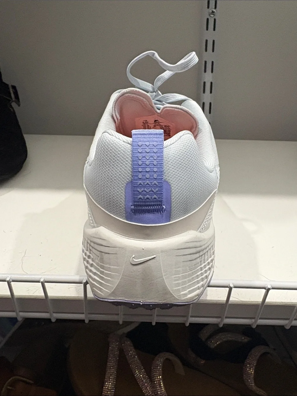 Nike Women’s White Sneakers with Lavender Swoosh